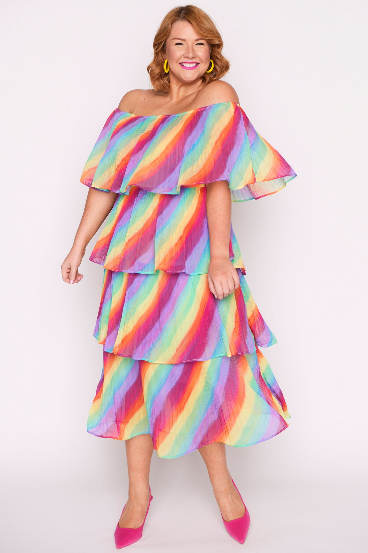 Faire Rainbow Shine Pleated Dress – Rainbow Shine maxi dress