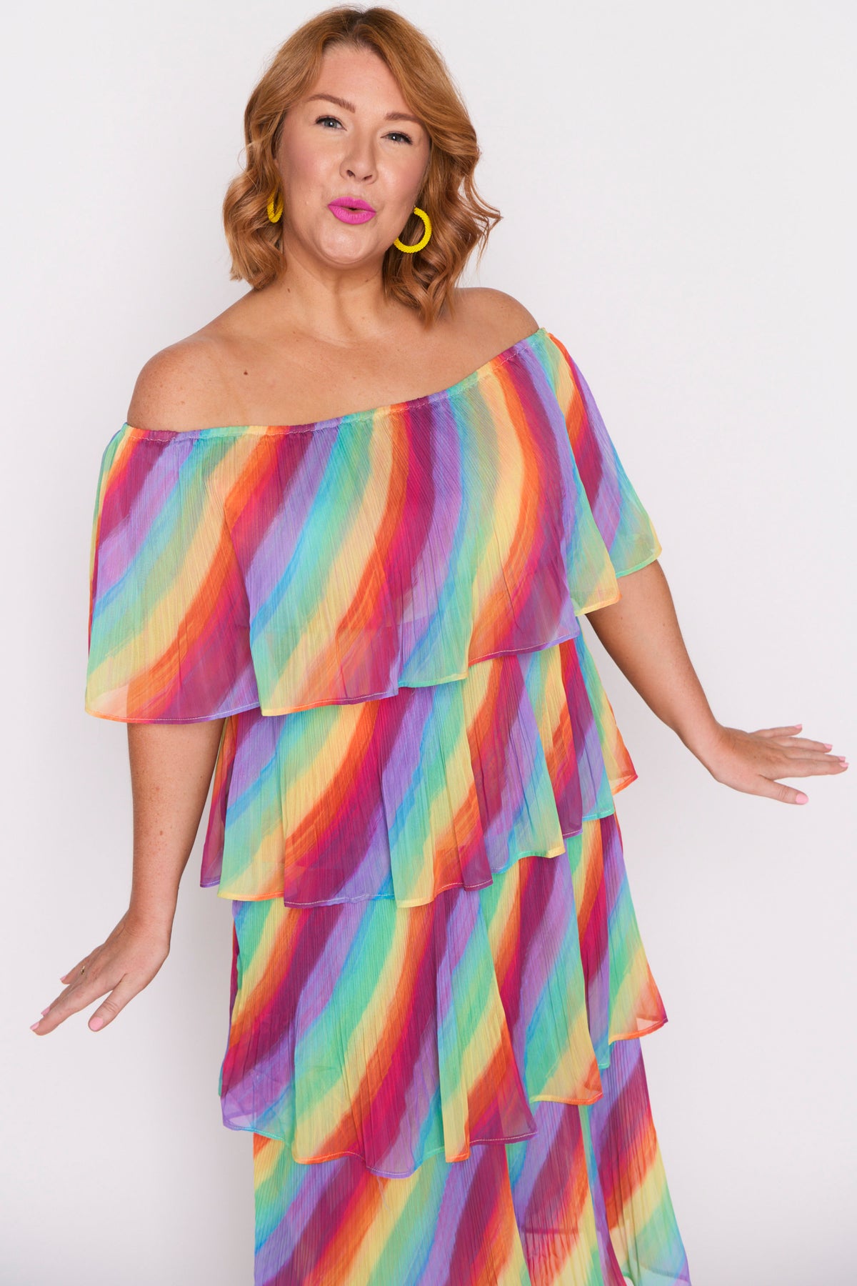 Faire Rainbow Shine Pleated Dress – Rainbow Shine maxi dress