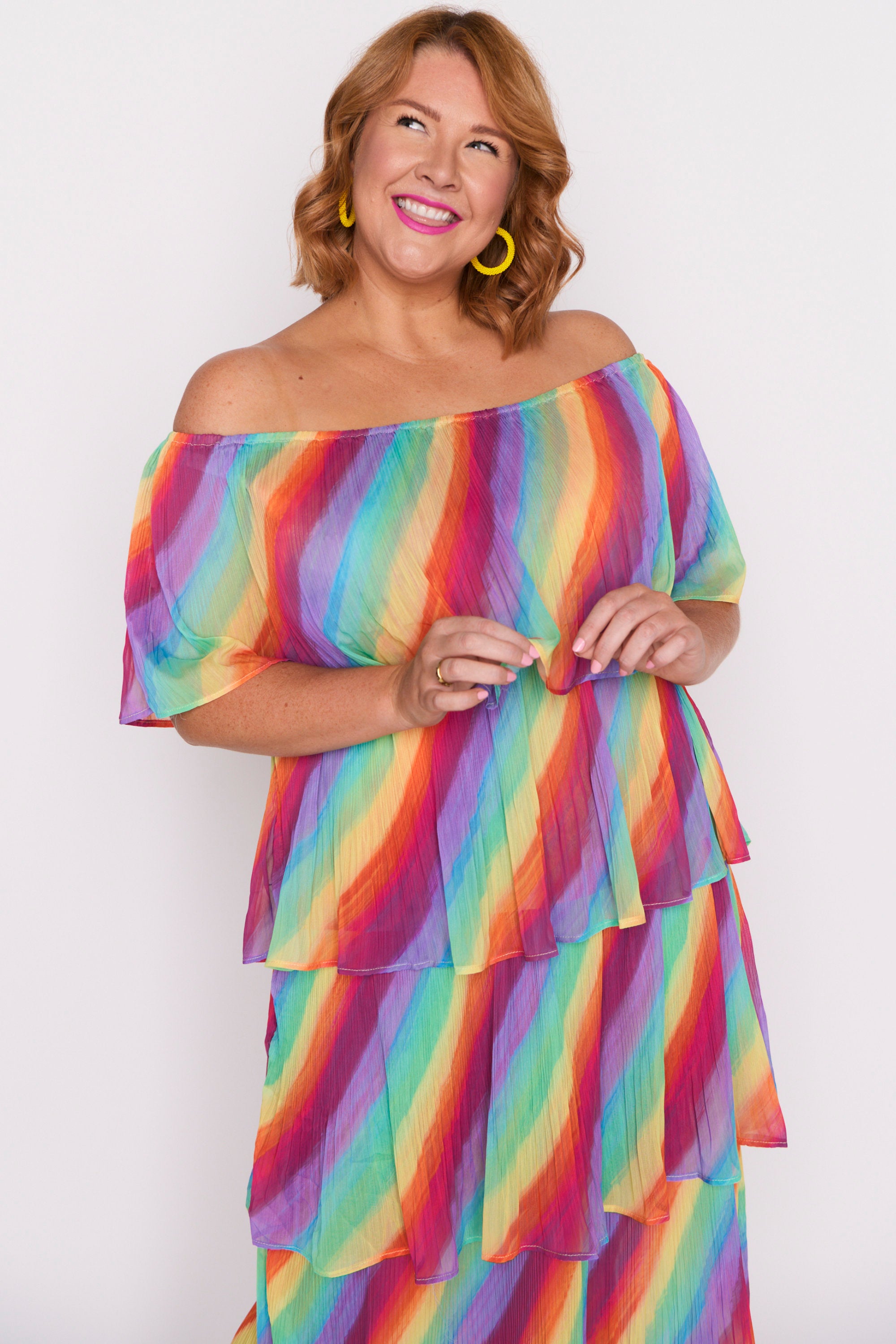 Faire Rainbow Shine Pleated Dress – Rainbow Shine maxi dress
