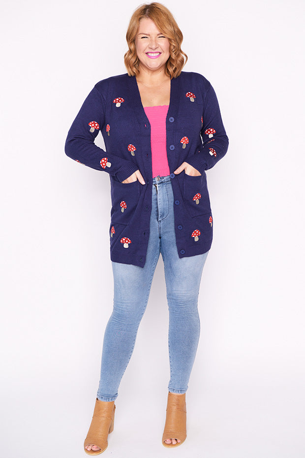 Angela Navy Mushroom Cardi – Navy Mushroom cardigan