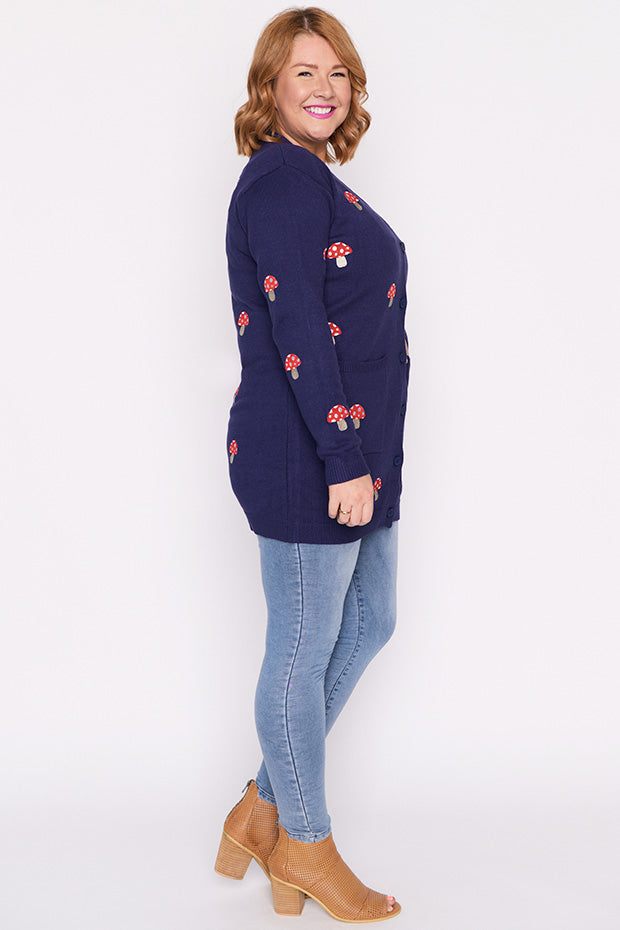Angela Navy Mushroom Cardi – Navy Mushroom cardigan