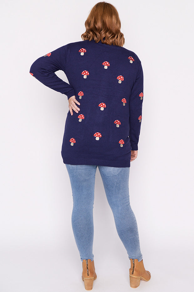 Angela Navy Mushroom Cardi – Navy Mushroom cardigan