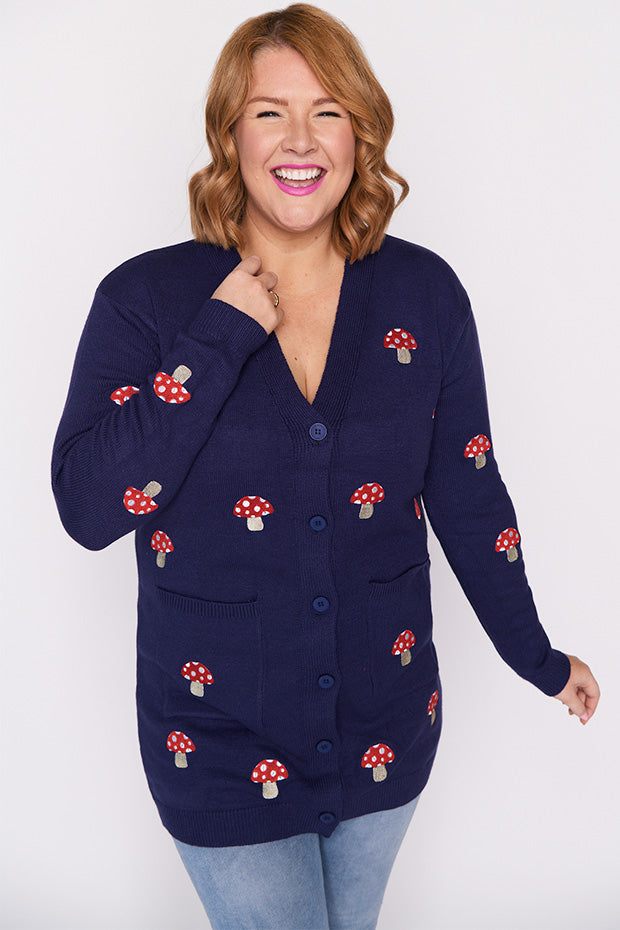 Angela Navy Mushroom Cardi – Navy Mushroom cardigan