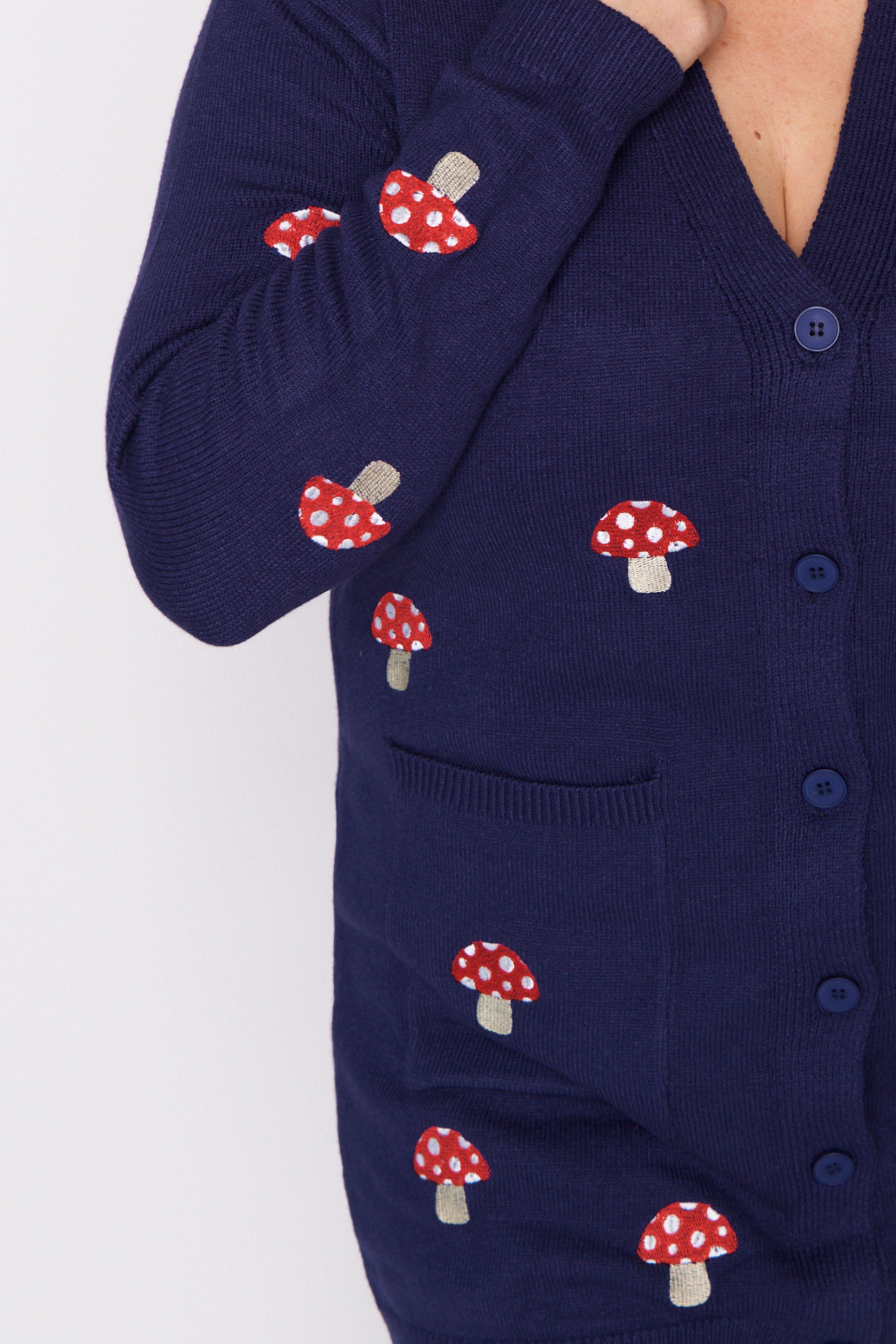 Angela Navy Mushroom Cardi – Navy Mushroom cardigan