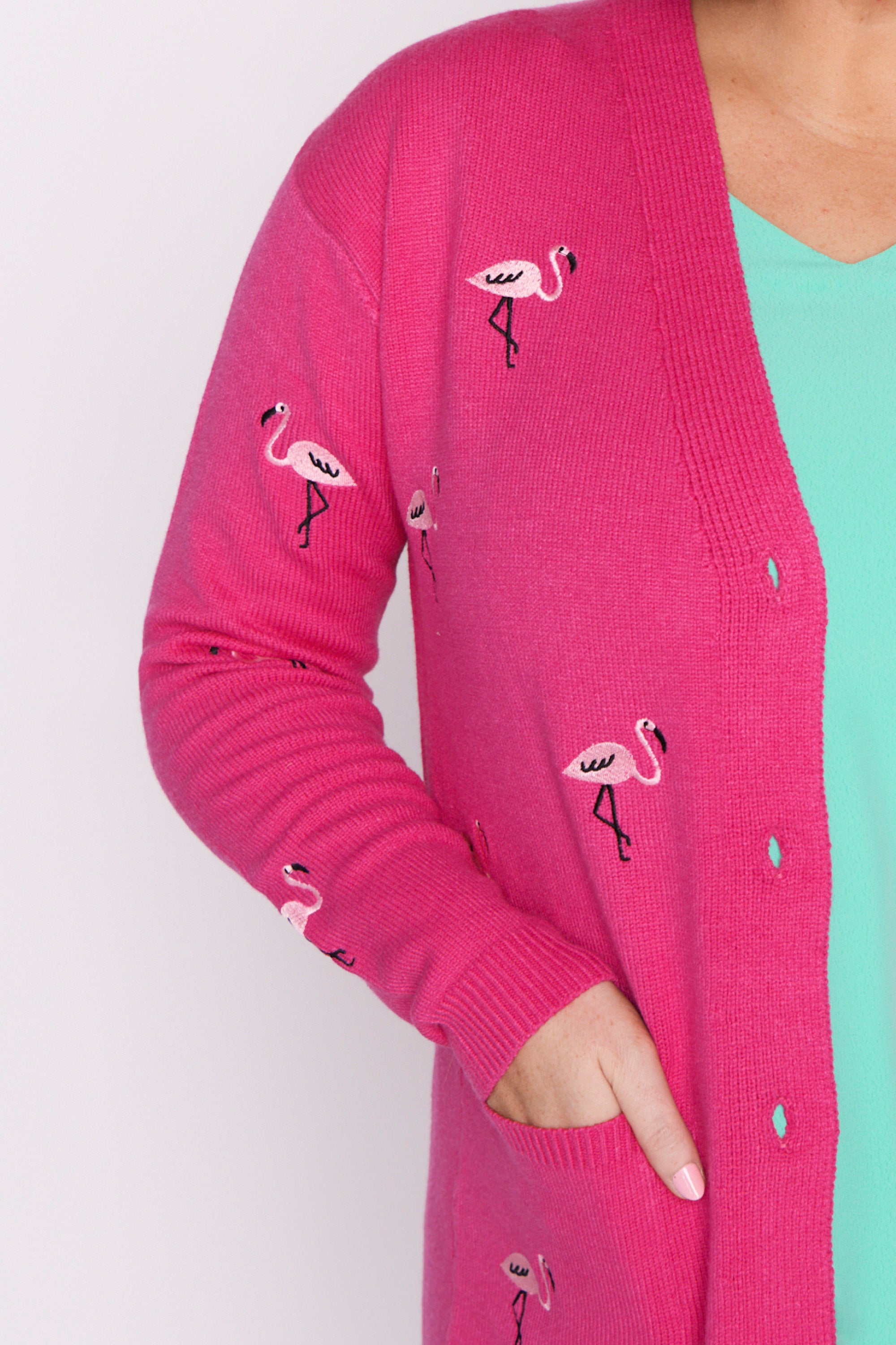 Angela Pink Flamingo Cardi – Pink Flamingo cardigan