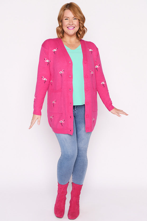 Angela Pink Flamingo Cardi – Pink Flamingo cardigan