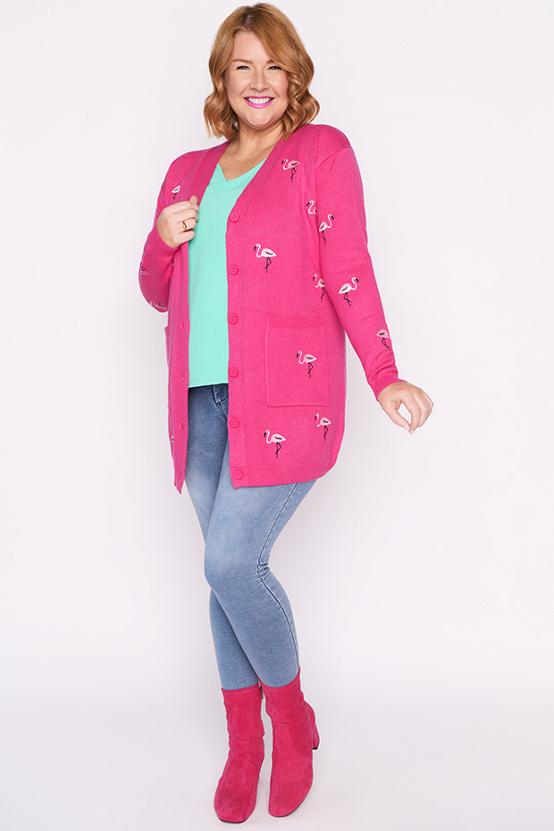 Angela Pink Flamingo Cardi – Pink Flamingo cardigan