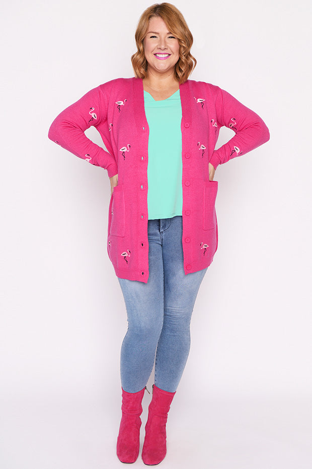Angela Pink Flamingo Cardi – Pink Flamingo cardigan