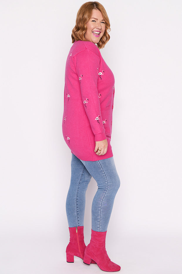 Angela Pink Flamingo Cardi – Pink Flamingo cardigan