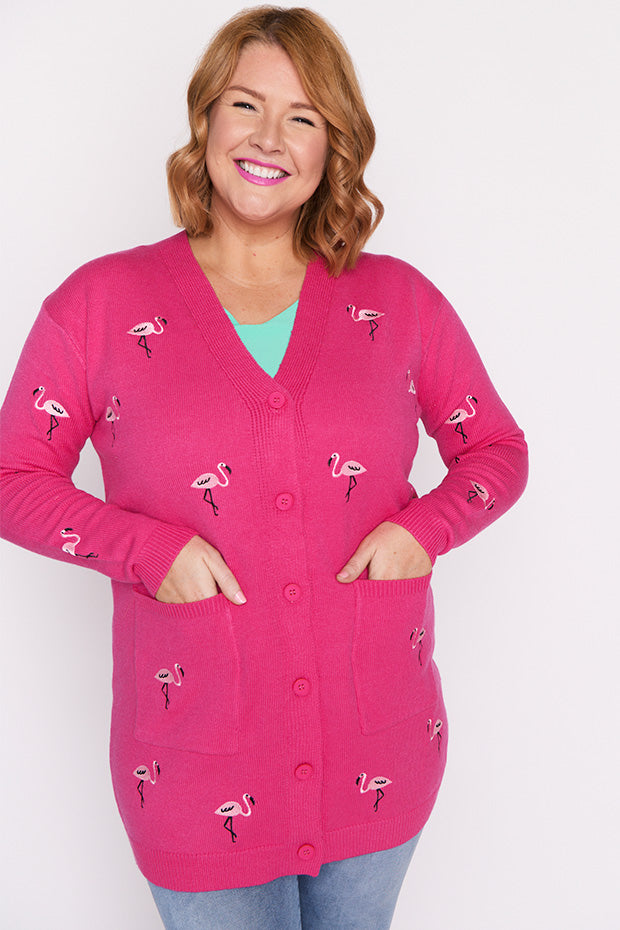 Angela Pink Flamingo Cardi – Pink Flamingo cardigan