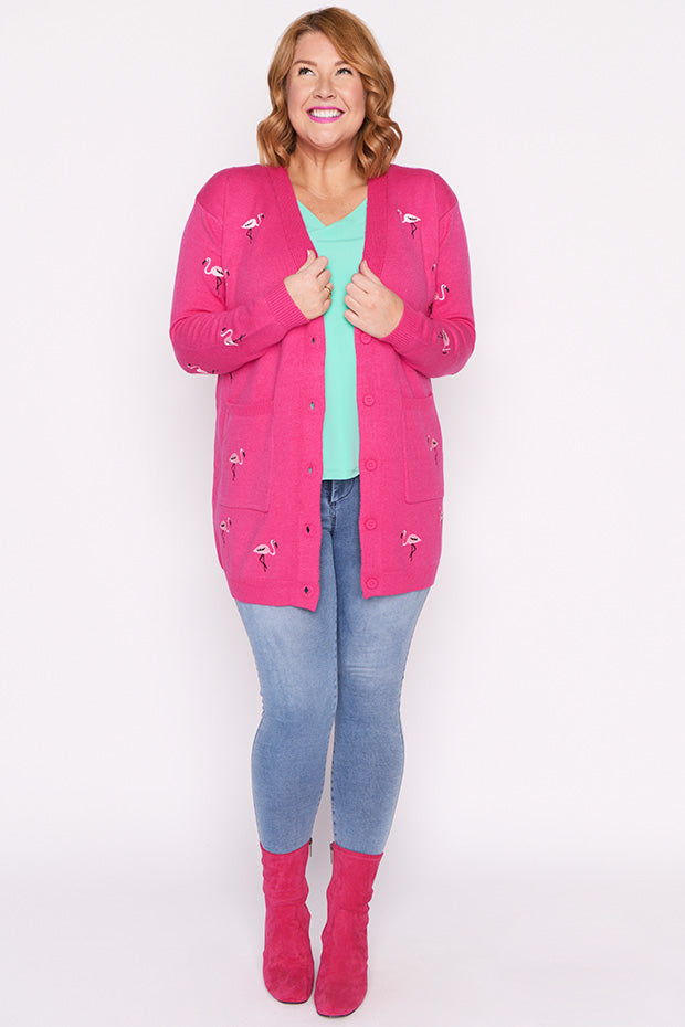 Angela Pink Flamingo Cardi – Pink Flamingo cardigan