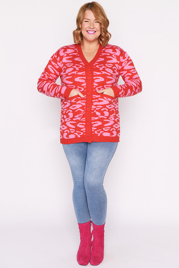 Angeline Pink Animal Cardigan – Pink Animal cardigan