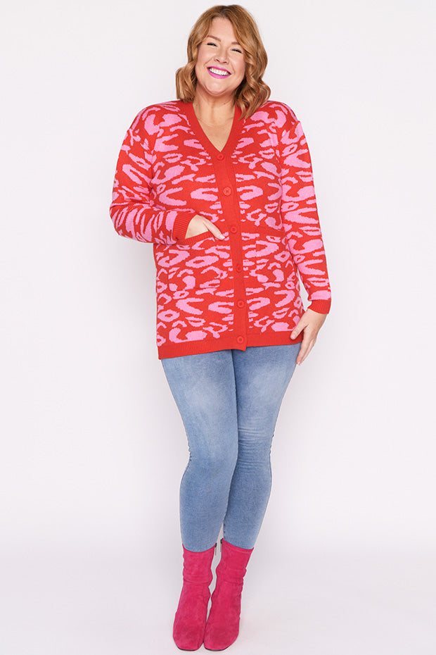 Angeline Pink Animal Cardigan – Pink Animal cardigan