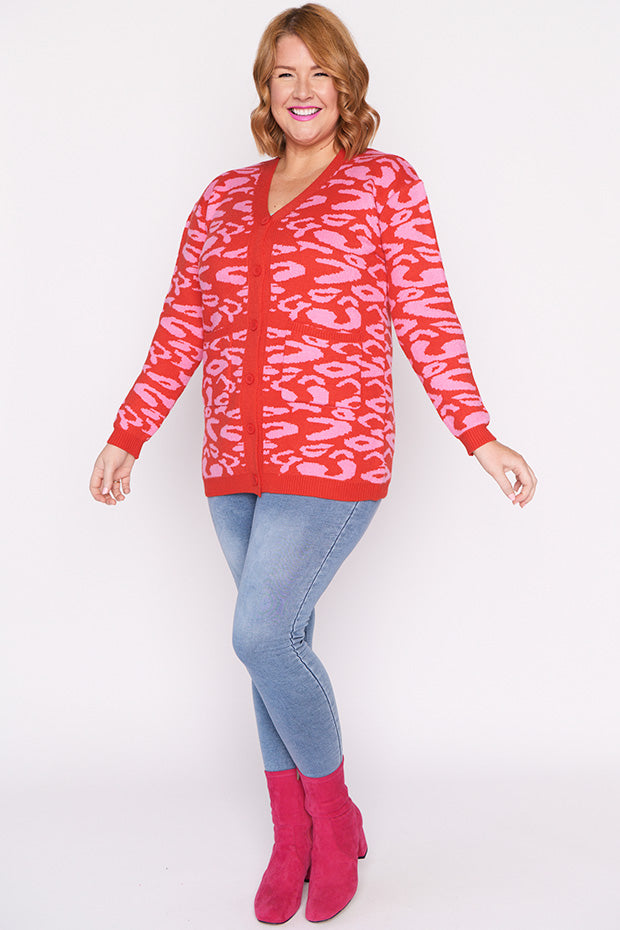 Angeline Pink Animal Cardigan – Pink Animal cardigan