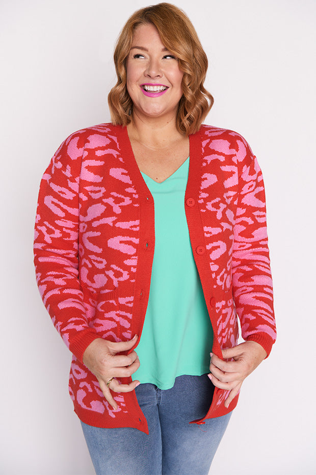 Angeline Pink Animal Cardigan – Pink Animal cardigan