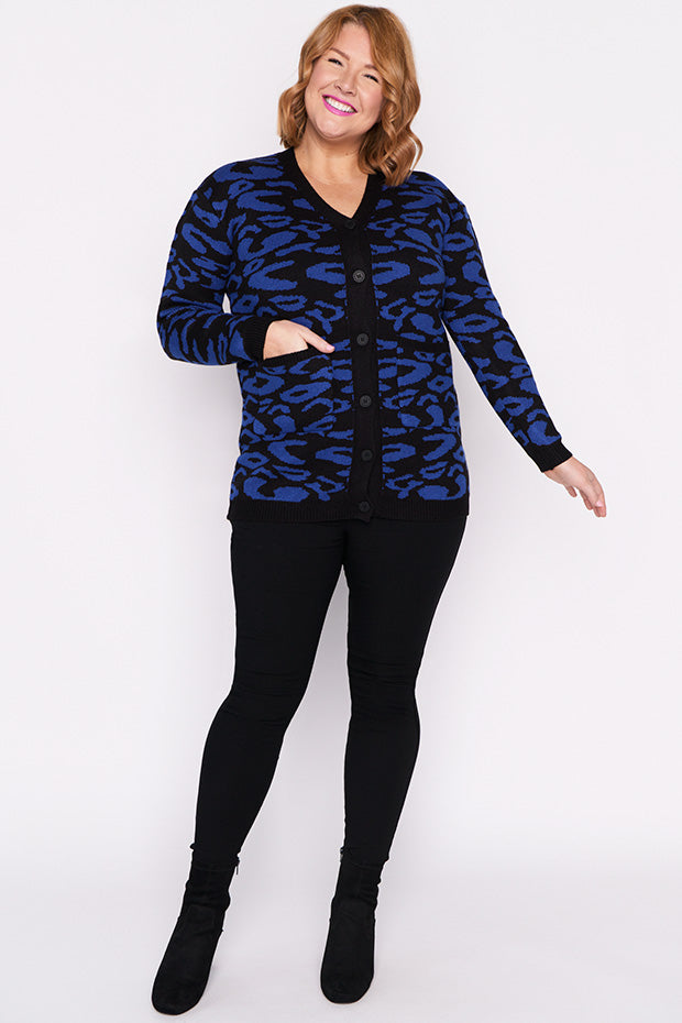 Angeline Cobalt Animal Cardigan – Cobalt Animal cardigan