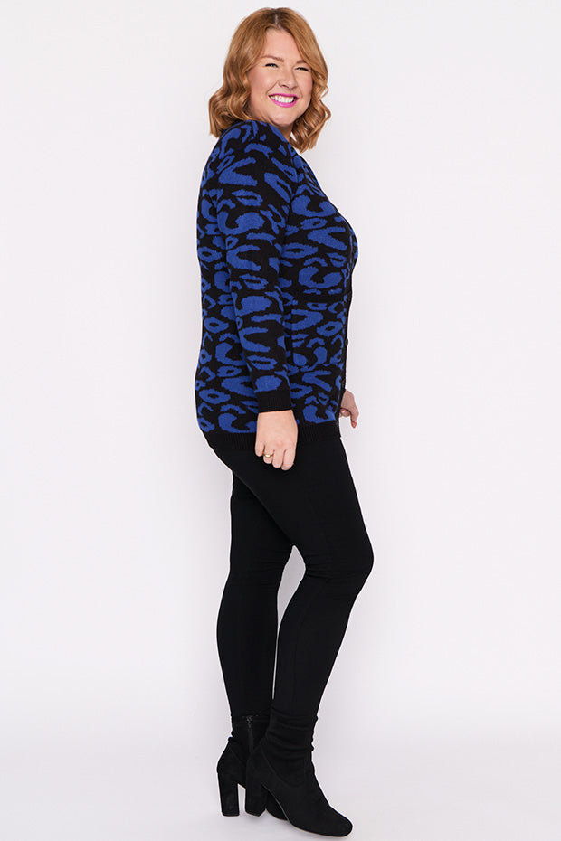 Angeline Cobalt Animal Cardigan – Cobalt Animal cardigan