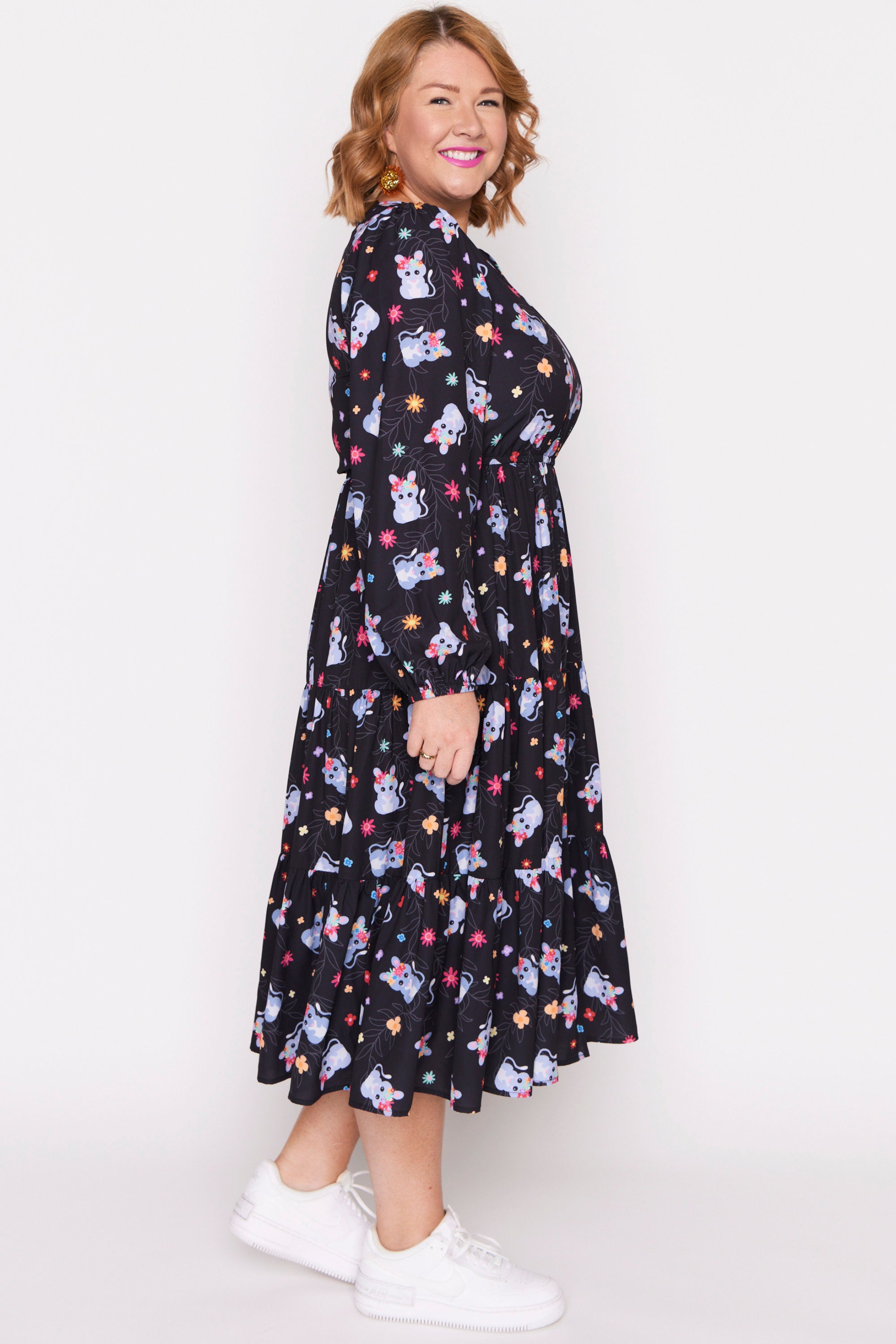 Charity Bilby Blossom Long Sleeve Dress – Bilby Blossom midi dress