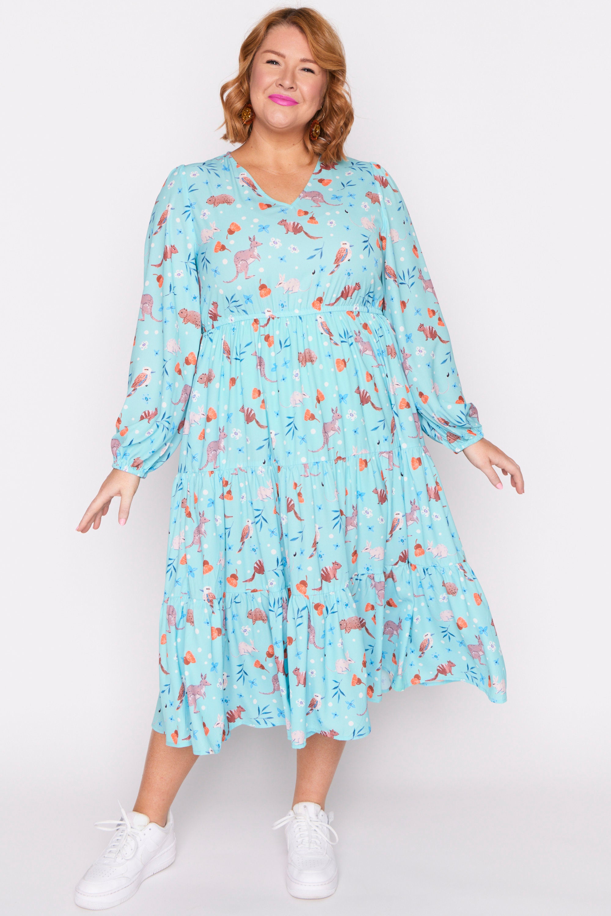 Charity Hopping Happy Long Sleeve Dress – Hopping Happy midi dress