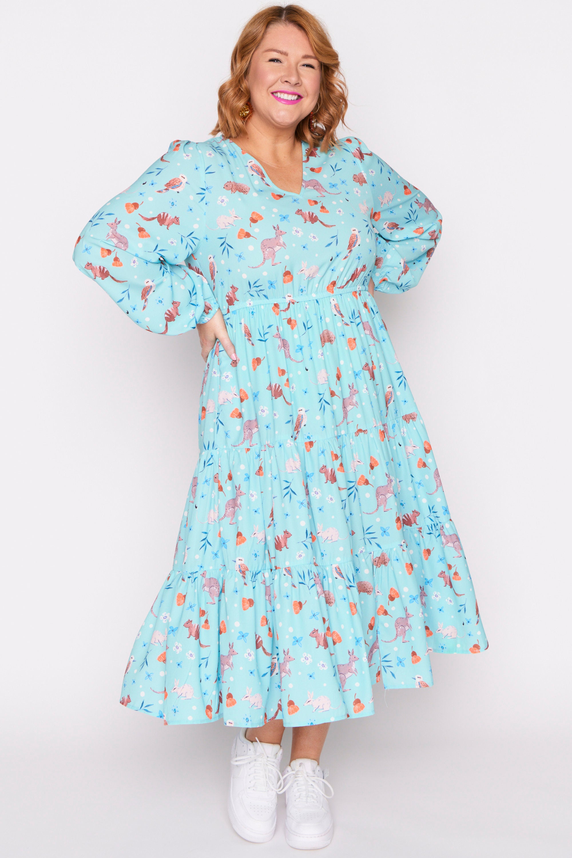 Charity Hopping Happy Long Sleeve Dress – Hopping Happy midi dress