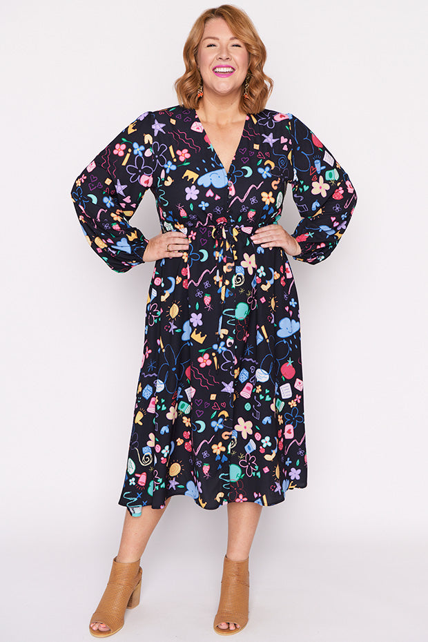 Marlene Meeting Minutes Long Sleeve Dress – Meeting Minutes midi dress