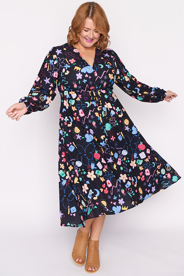 Marlene Meeting Minutes Long Sleeve Dress – Meeting Minutes midi dress