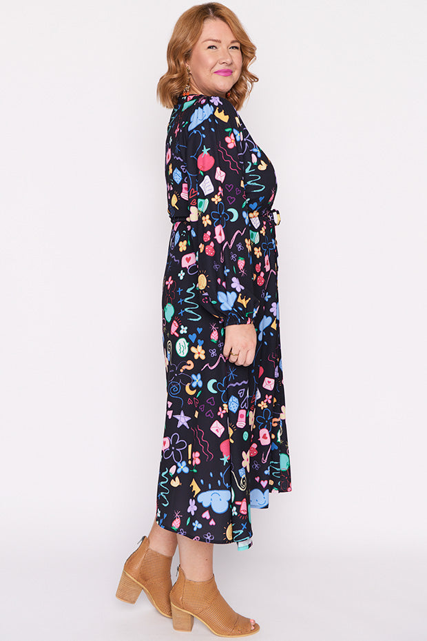 Marlene Meeting Minutes Long Sleeve Dress – Meeting Minutes midi dress