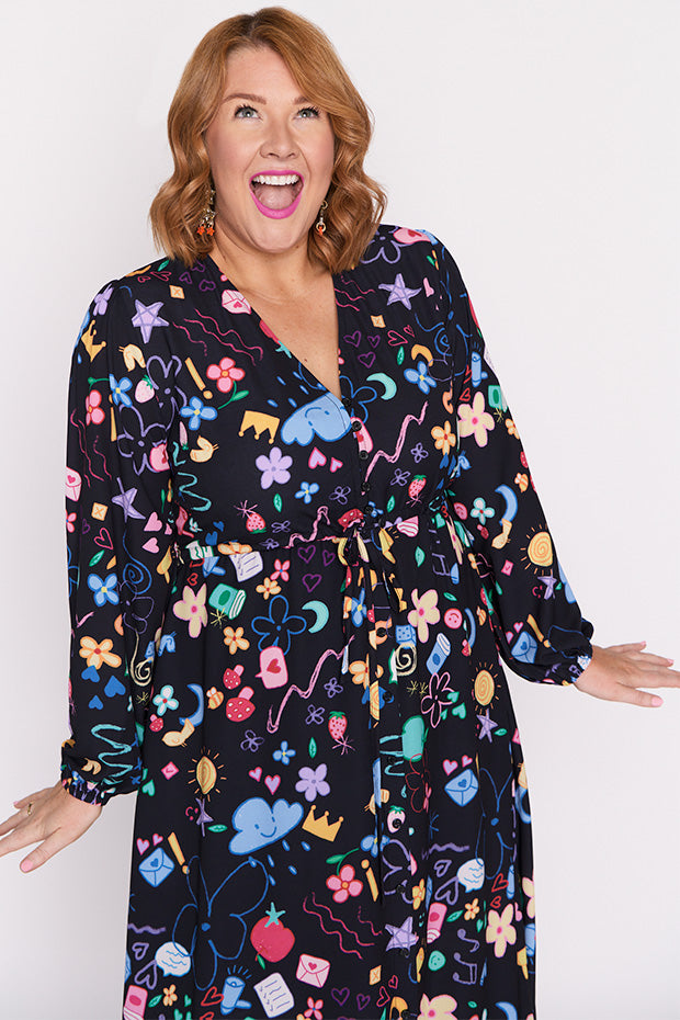 Marlene Meeting Minutes Long Sleeve Dress – Meeting Minutes midi dress