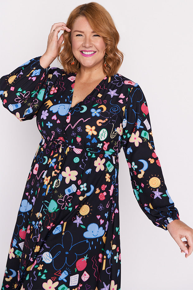 Marlene Meeting Minutes Long Sleeve Dress – Meeting Minutes midi dress