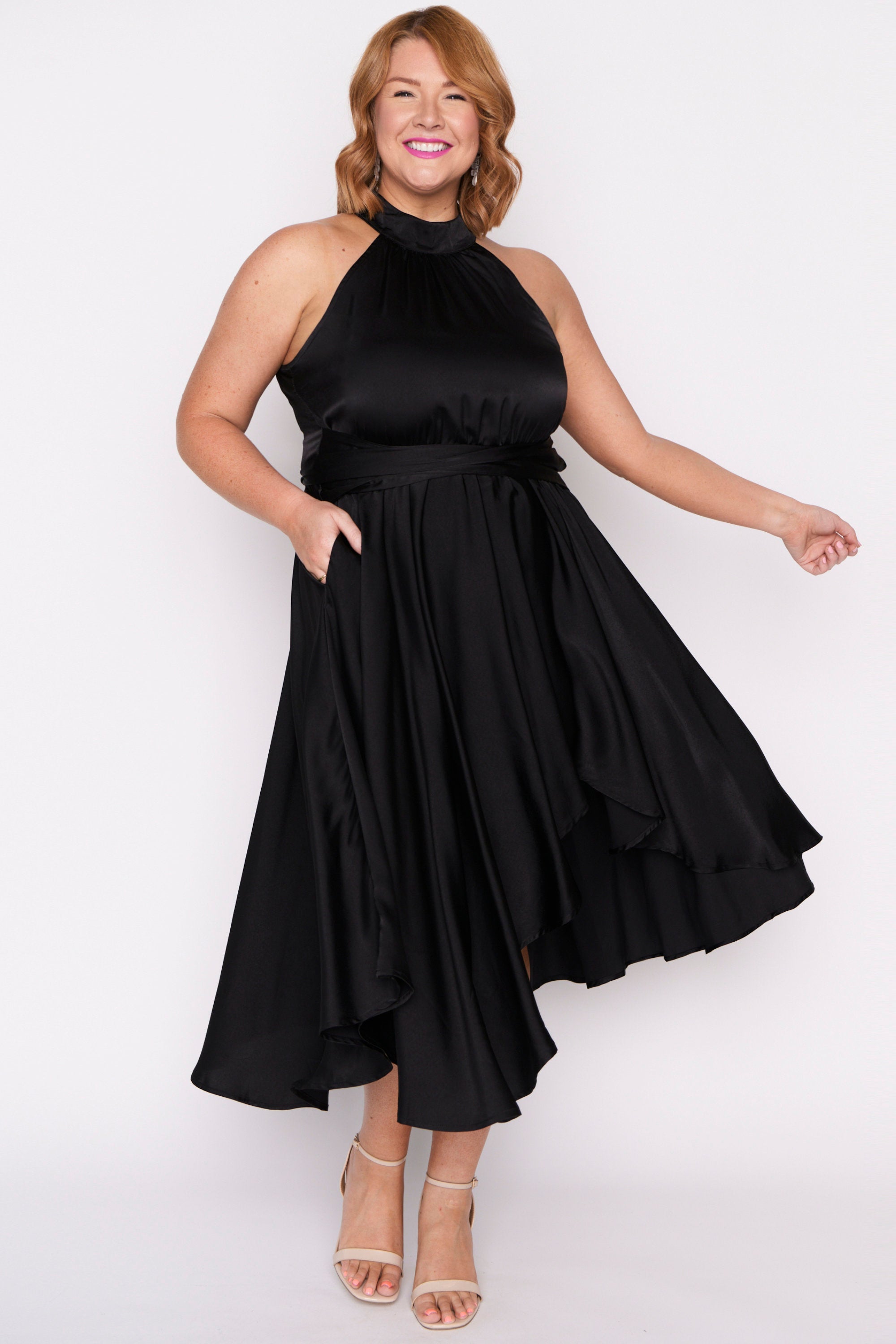 Oceania Black Party Dress – Black Party midi dress