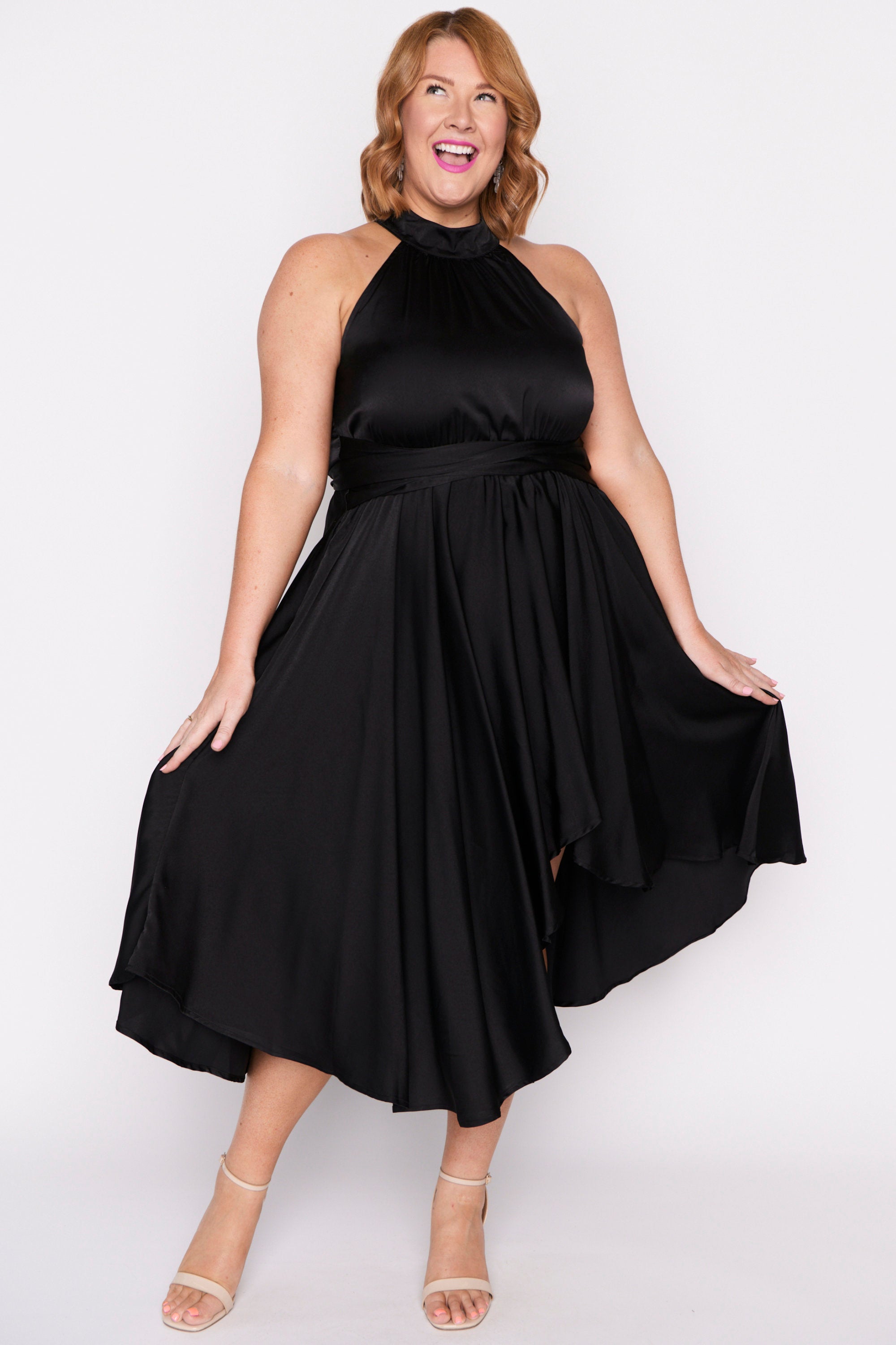 Oceania Black Party Dress – Black Party midi dress