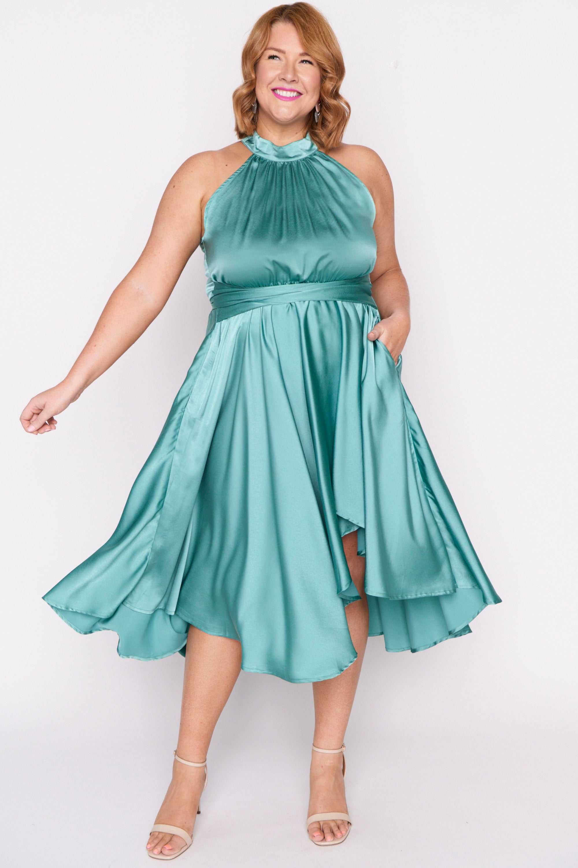 Oceania Wasabi Green Party Dress – Wasabi Green midi dress