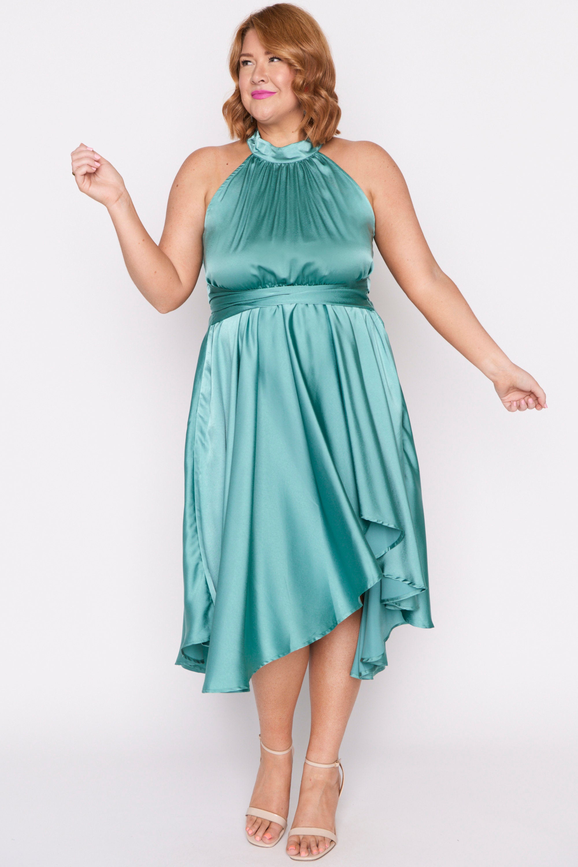 Oceania Wasabi Green Party Dress – Wasabi Green midi dress