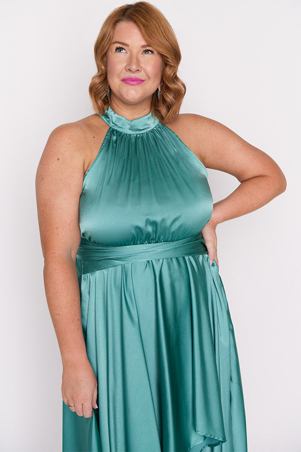 Oceania Wasabi Green Party Dress – Wasabi Green midi dress