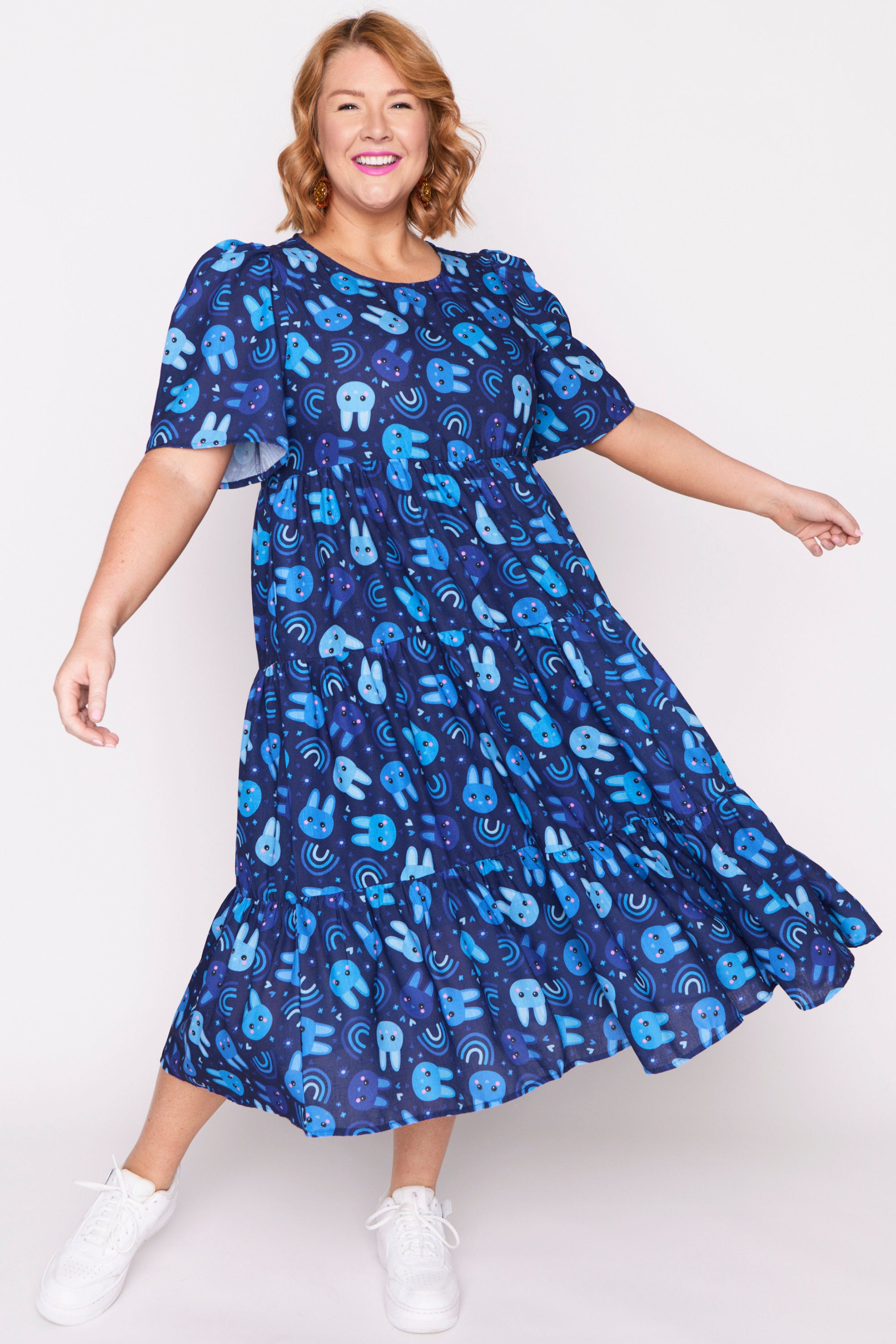 Saturn Blue Bunnies Dress – Blue Bunnies midi dress