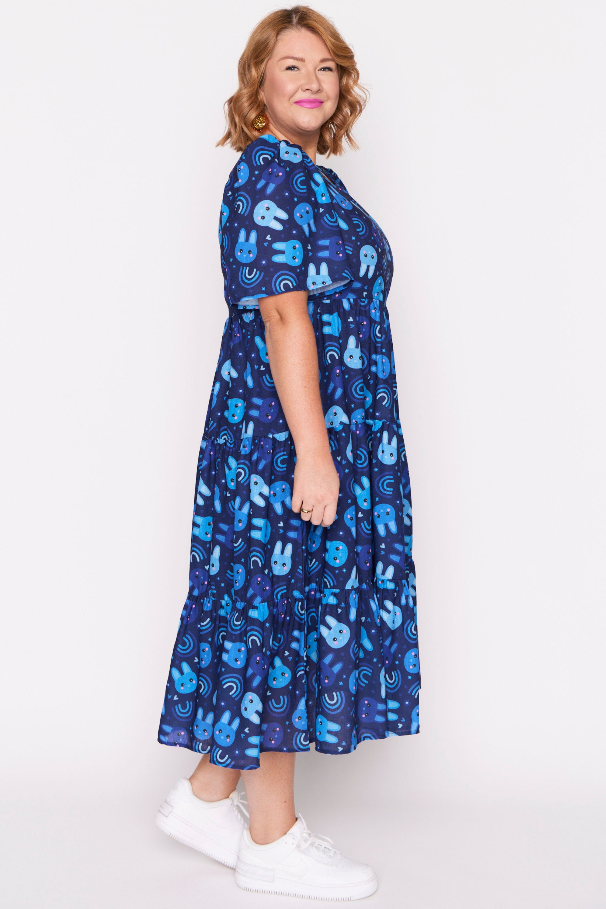 Saturn Blue Bunnies Dress – Blue Bunnies midi dress