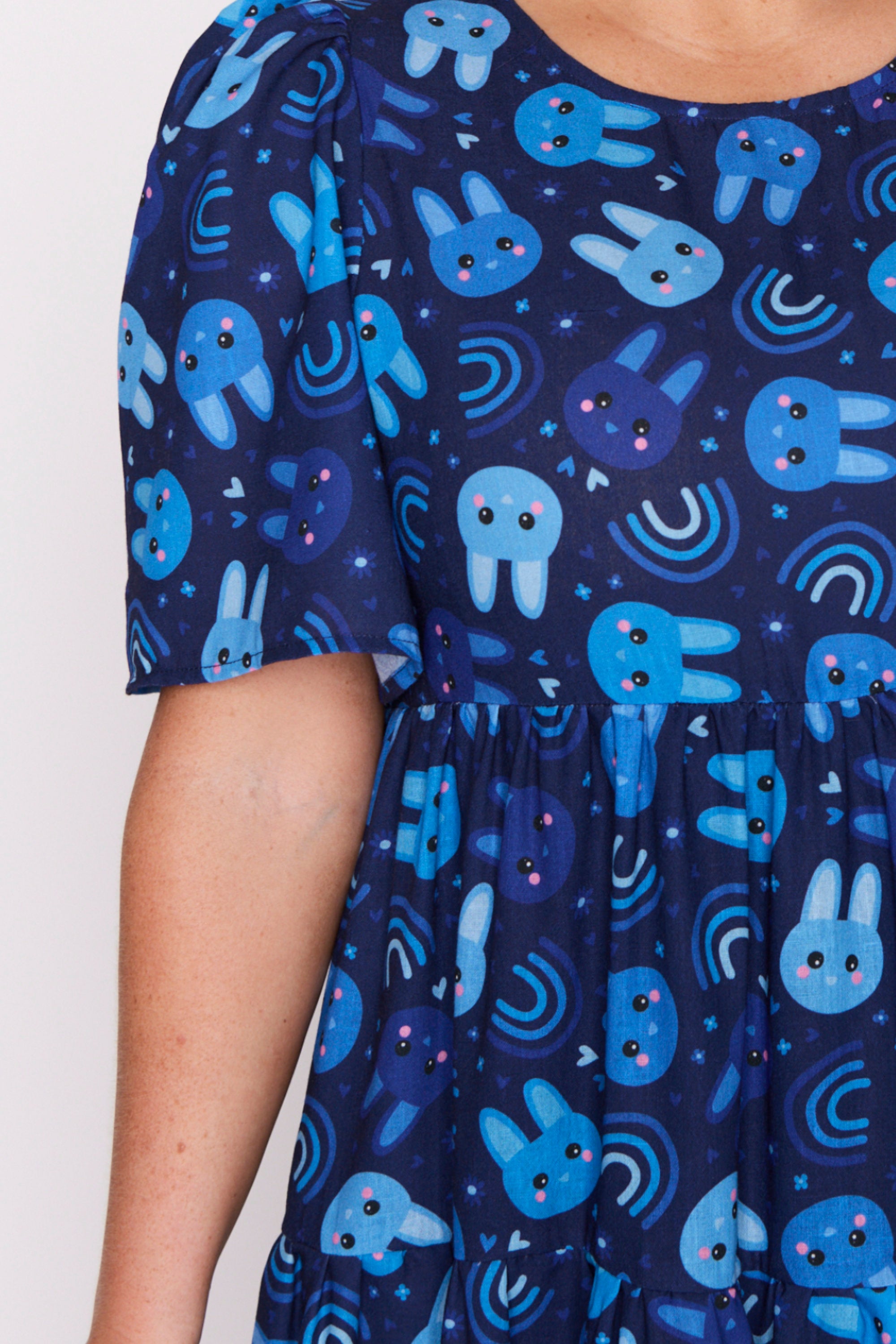 Saturn Blue Bunnies Dress – Blue Bunnies midi dress