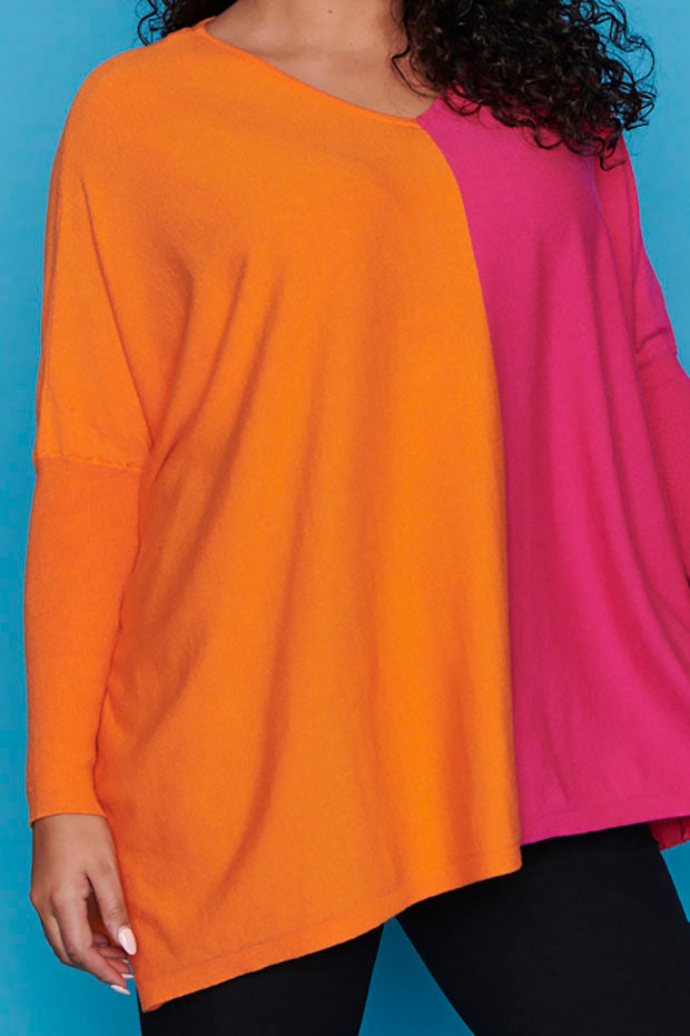 Rewind Orange & Pink Knit – Orange & Pink sweater