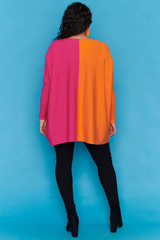 Rewind Orange & Pink Knit – Orange & Pink sweater