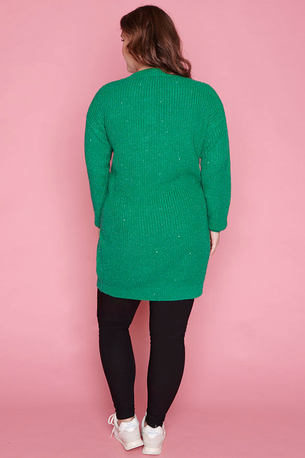 Alexa Green Sparkle Knit – Green Sparkle knit dress