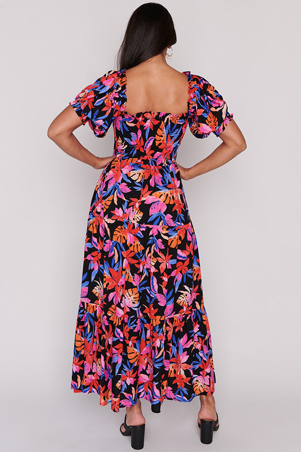 Coco Tropical Crush Shirred Bodice Dress – Tropical Crush maxi dress