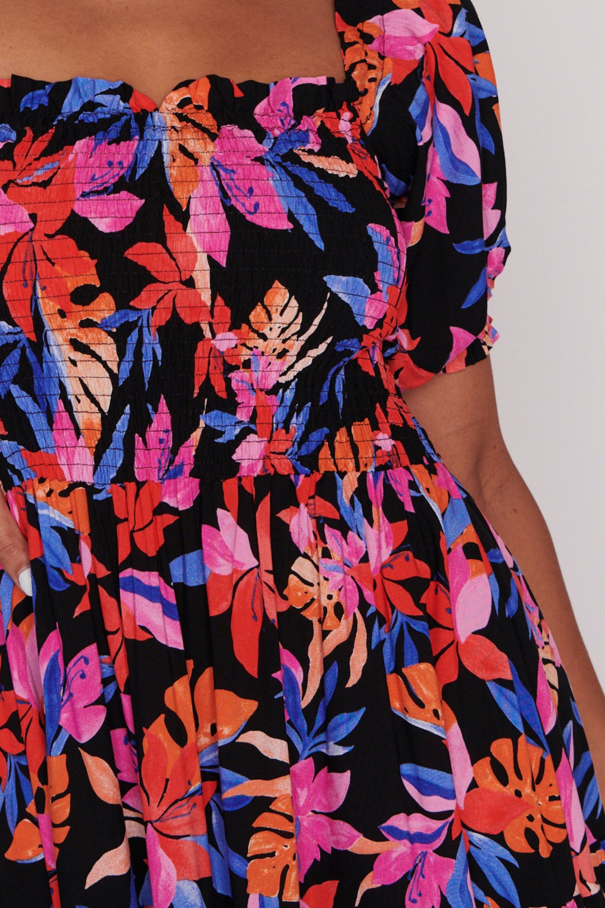 Coco Tropical Crush Shirred Bodice Dress – Tropical Crush maxi dress