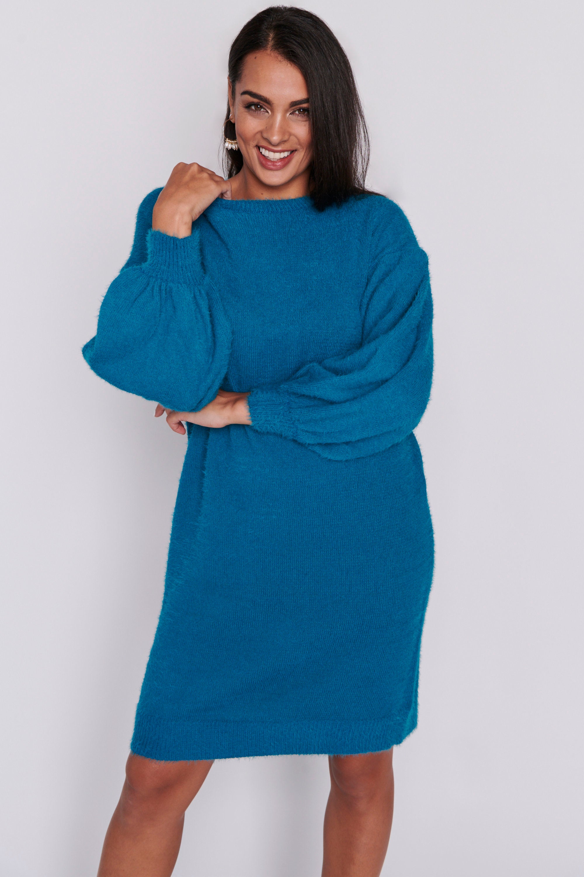 Cozy Harbour Blue Knit Dress – Harbour Blue knit dress