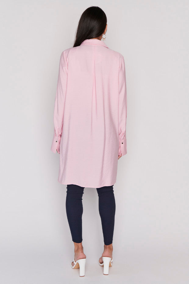 Darcy Pink Long Shirt – Pink longline shirt