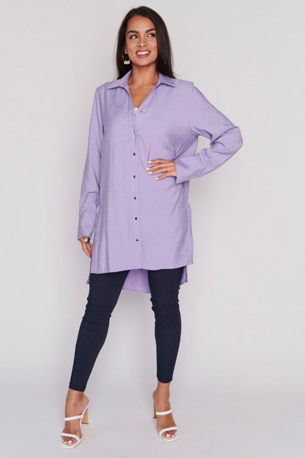 Darcy Purple Long Shirt – Purple longline shirt
