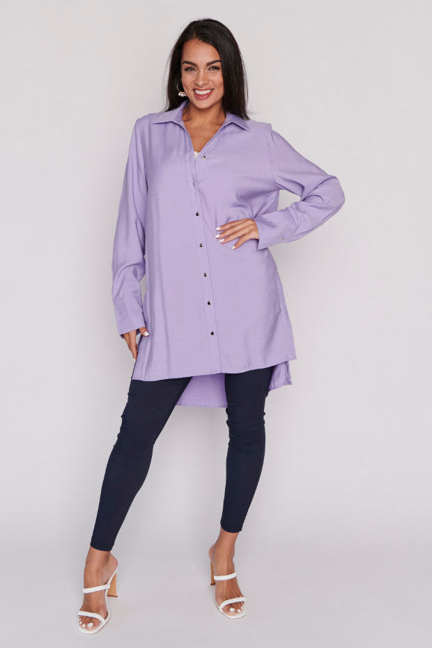 Darcy Purple Long Shirt – Purple longline shirt