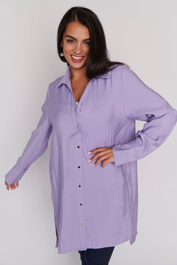 Darcy Purple Long Shirt – Purple longline shirt