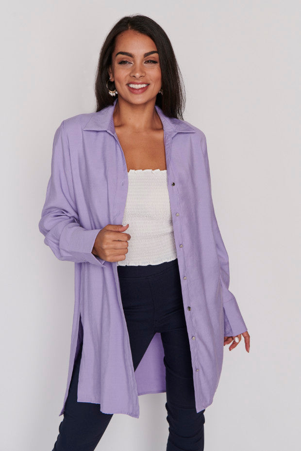 Darcy Purple Long Shirt – Purple longline shirt
