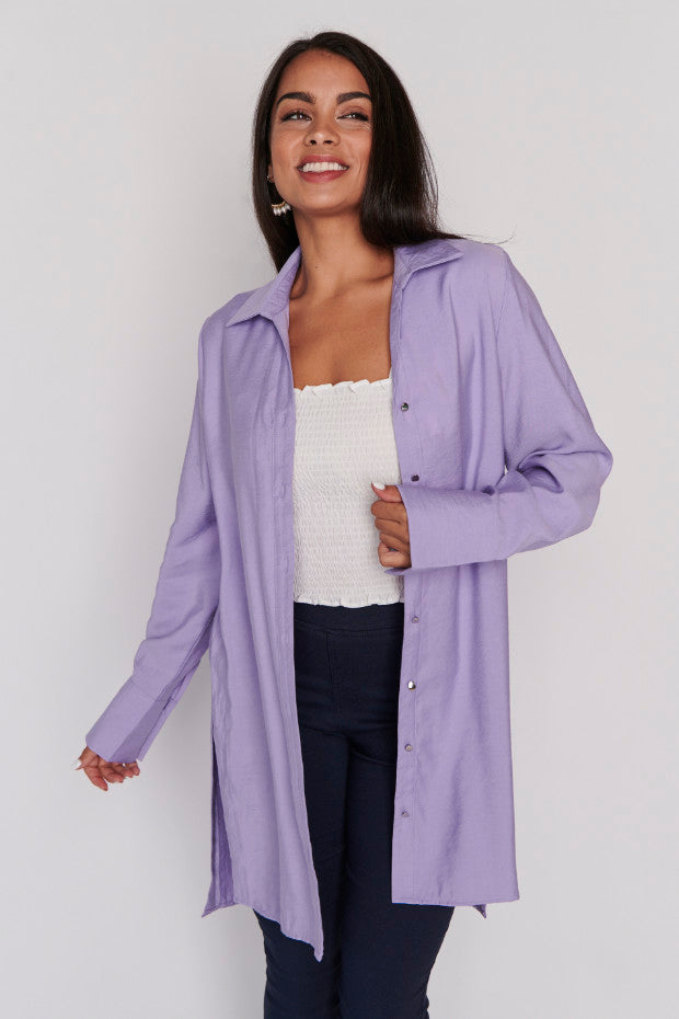 Darcy Purple Long Shirt – Purple longline shirt