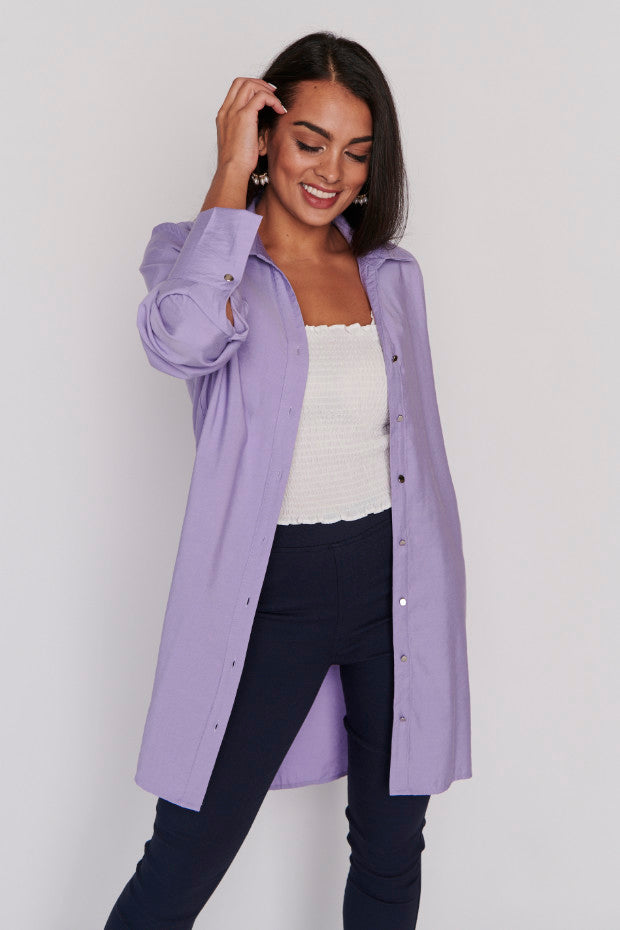 Darcy Purple Long Shirt – Purple longline shirt
